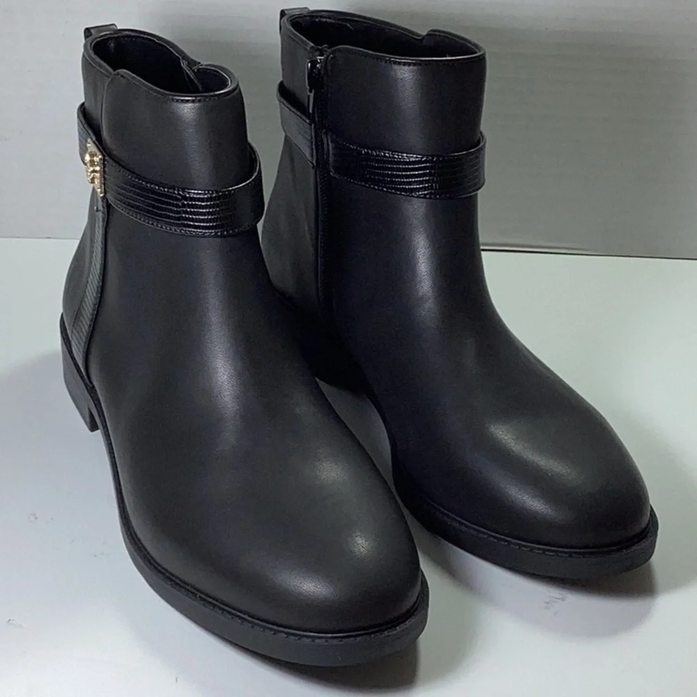 Jevevaa Womens Faux Leather Almond Toe Ankle Boots